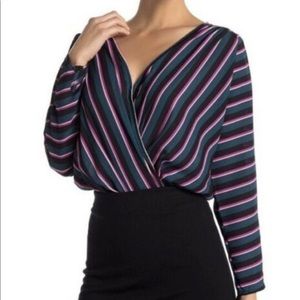 Drape Front V Neck Bodysuit